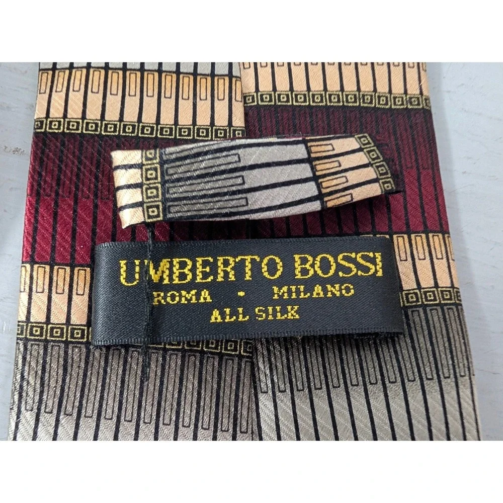Umberto Bossi Men's All Silk Tie Roma‎ Milano Italian Hand Made Classic NEW